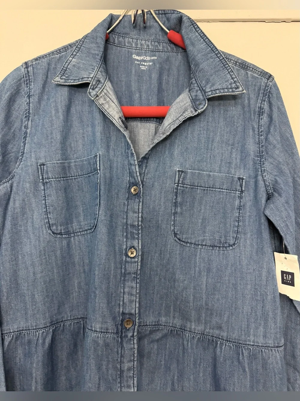 GAP Kids Denim Button-Front Shirt Dress Youth XXL